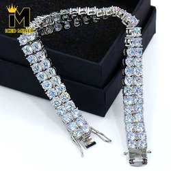 2 Rows 5mm Zircon Iced Out Tennis Chain Bracelets For Men Women Brass Hip Hop Jewelry Free Shipping