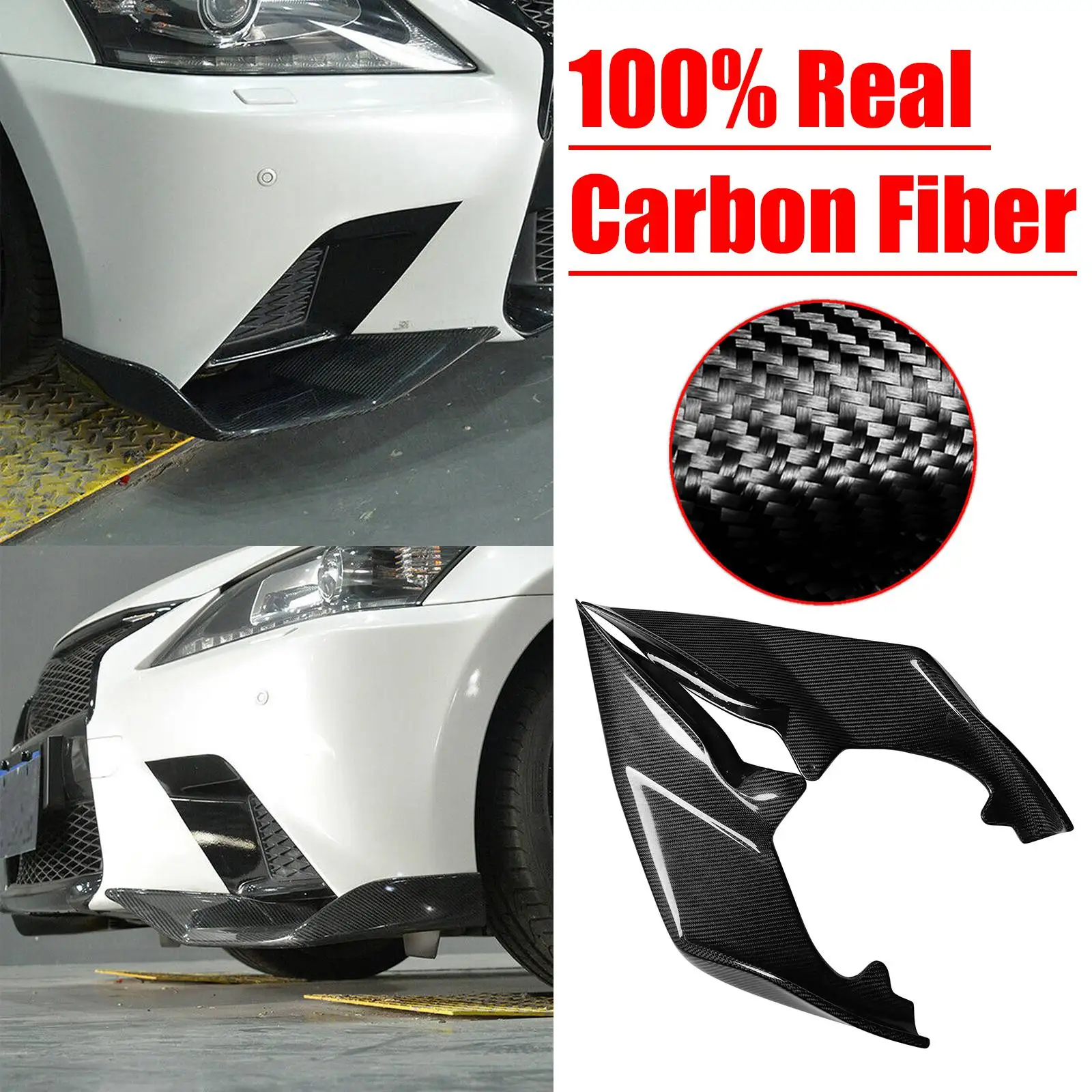 Carbon fiber Front Lip Spoiler Splitter For Lexus GS350 F-Sport Bumper 2013-2015
