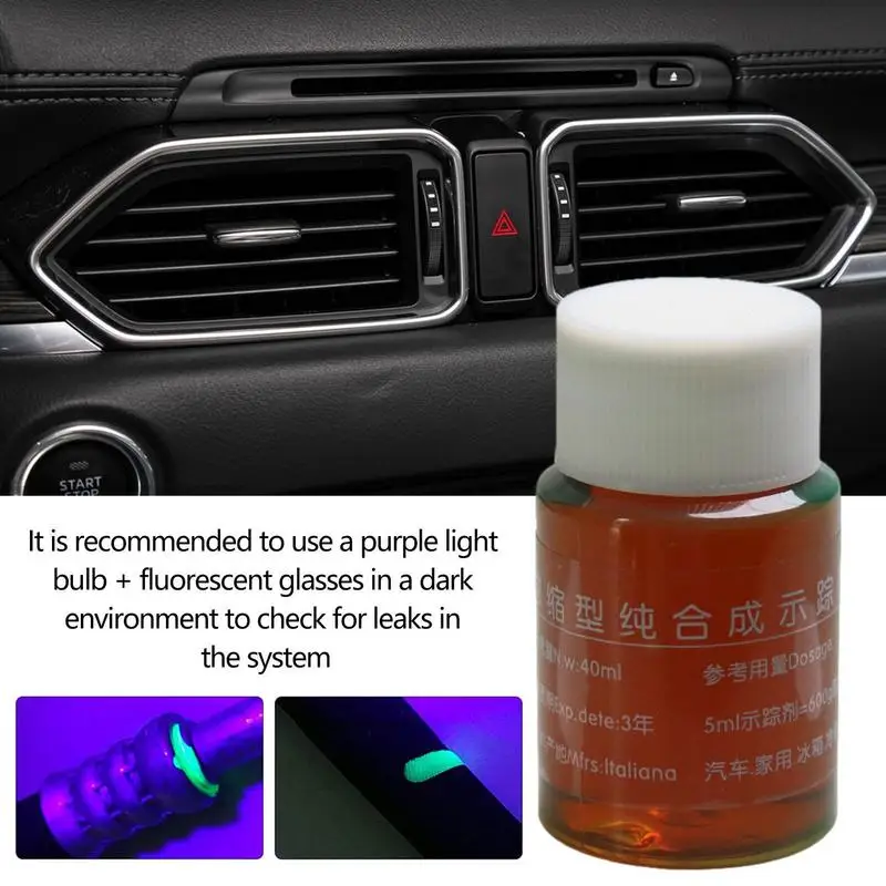 Universal Fluorescent Oil Leak Detector Test UV Dye Agent Automotive Air Conditioning Repair Tool for Car A/C Pipeline Repairing