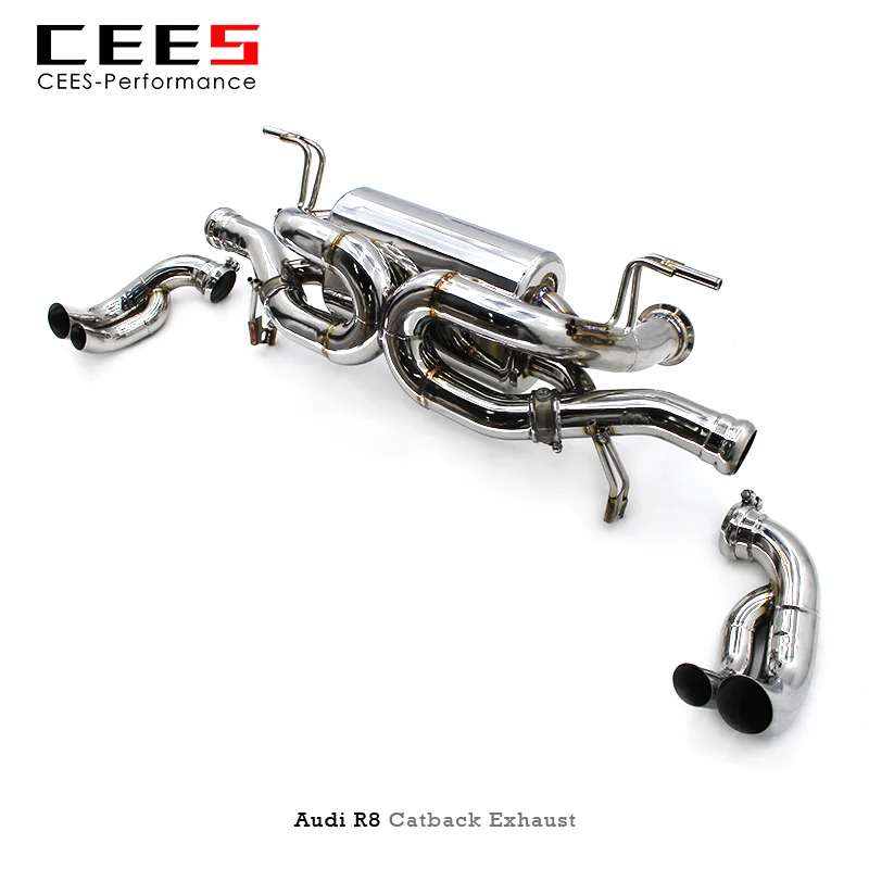 

Выхлопной глушитель CEES Catback для Audi R8 V10 2021 л 2023-, регулятор клапана из нержавеющей стали, эффективный глушитель, автомобильный глушитель