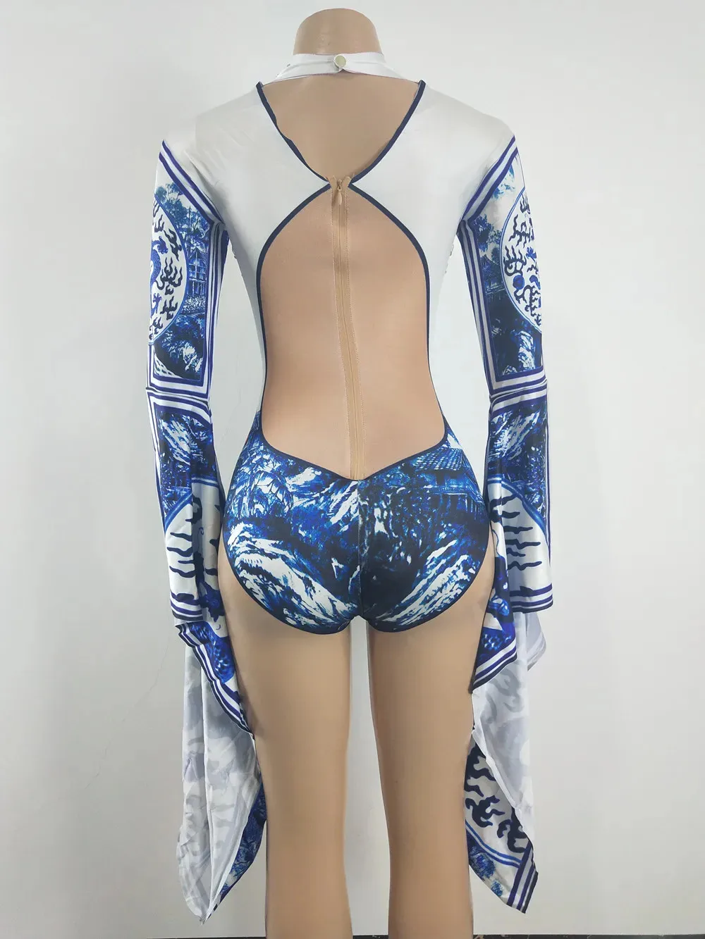 خمر المطبوعة الراين ارتداءها معبد كم يوتار فريق الرقص مرحلة الأداء ملابس النساء ملهى ليلي زي الحفلات #2