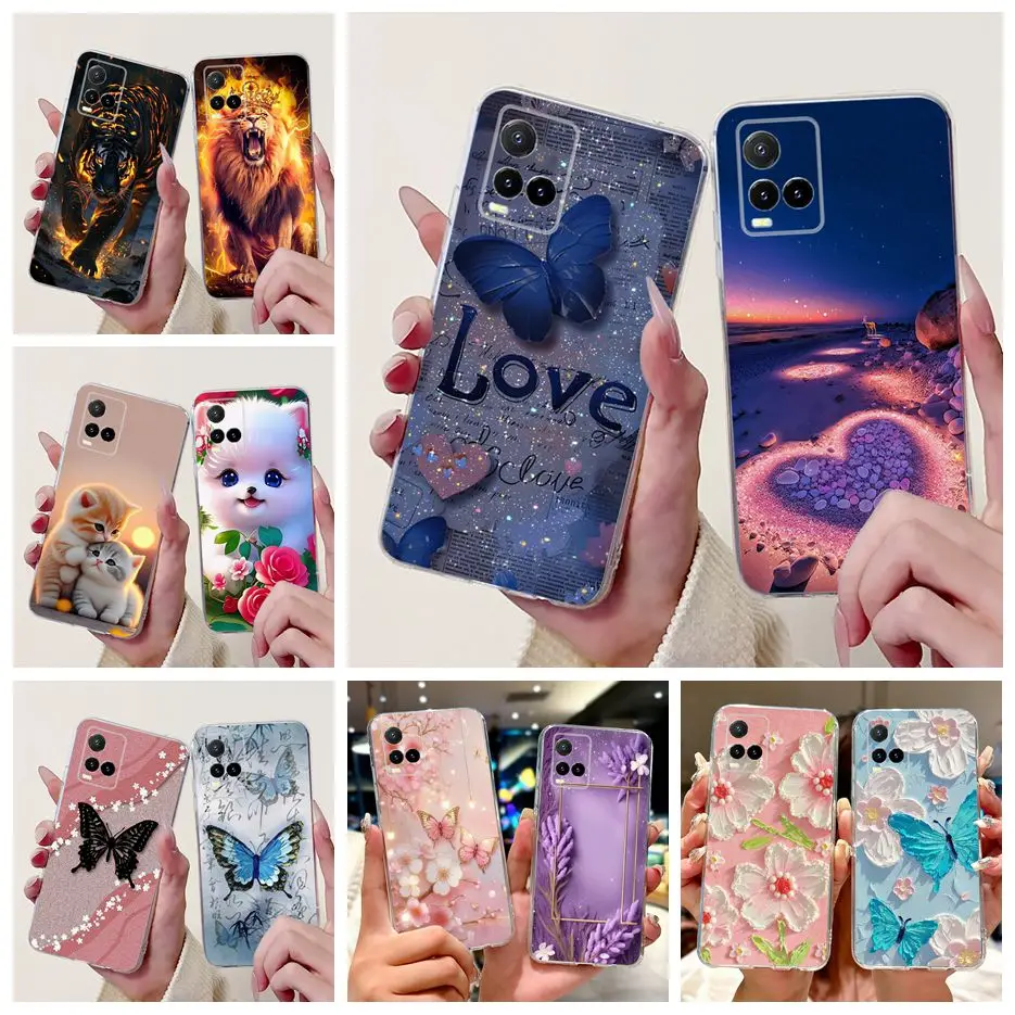 For Vivo Y21 Y21s Y21t CaseVivo Y33s 4G V2109 New Luxury Painted Cover Soft Silicone Phone Case For Vivo Y21s Y 21 VivoY21 Shell