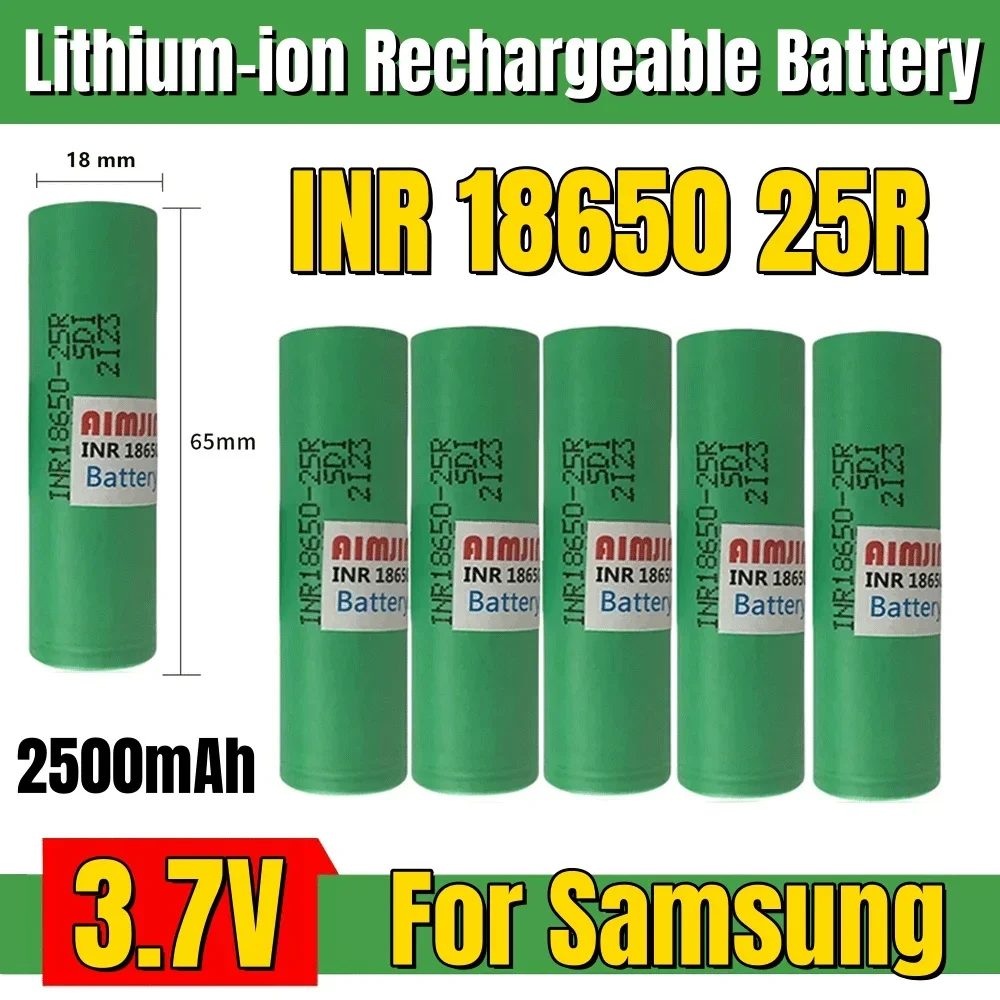 🔧 3,7V 18650 INR18650 25R 18650 2500Mah Battery Lithium Rechargeable Batteries High Current Discharge 20A Power Cell🔧