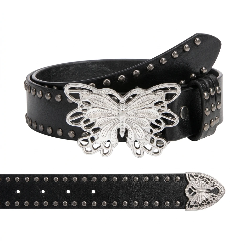 Women's Punk Style Perforated Bowknot Belt for Jeans and Dresses