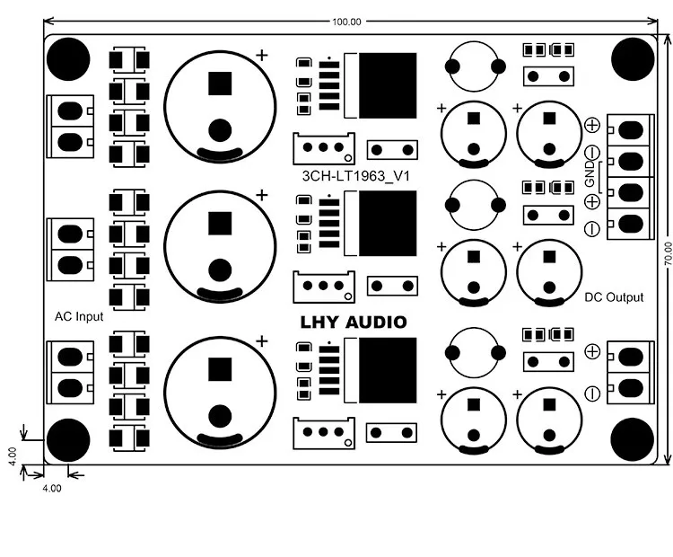 Imagem -03 - Linear Positivo e Negativo Regulado Fonte de Alimentação Placa Acabada Alta Velocidade Baixo Ruído Hifi Faça Você Mesmo 3-way Lt1963a dc