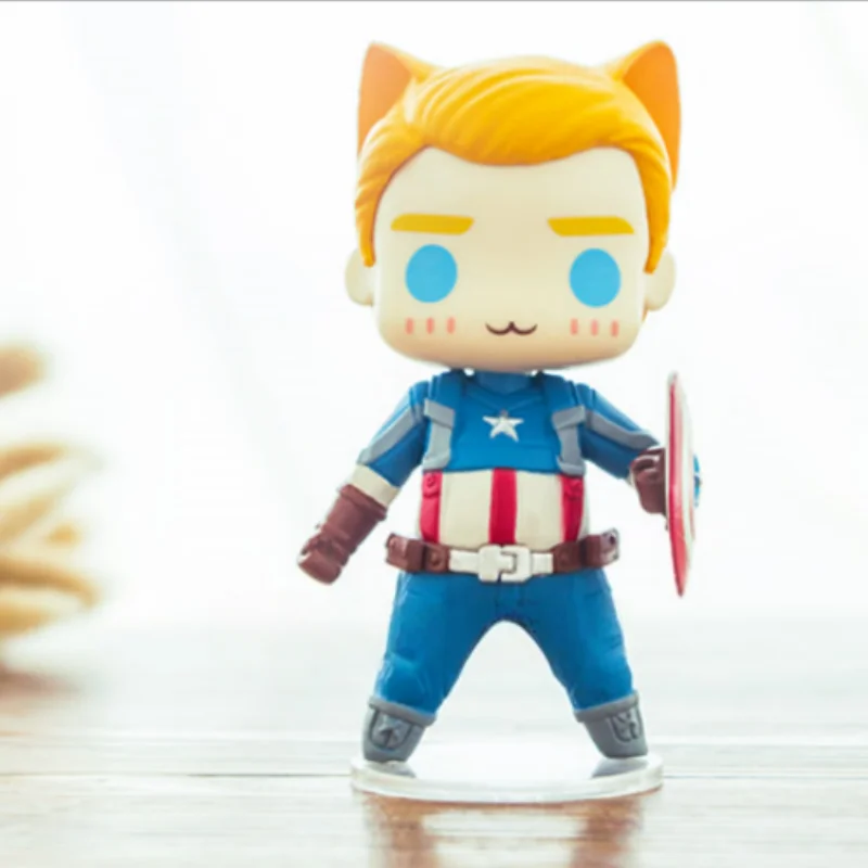 Captain America Wintersoldat Spiderman Q Edition Figur Handgefertigte Desktop-Ornament Kreative Auto-Dekoration Marvel Toys Sammlerstück