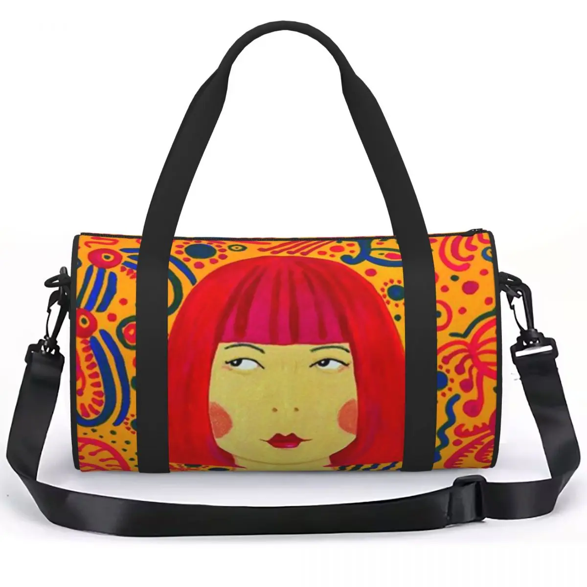 Yayoi Kusama Abstract Painting Luggage Bag Large Capacity Duffle Tote Bag Handbags Gym Bags Fitness Bag for Boys Girls