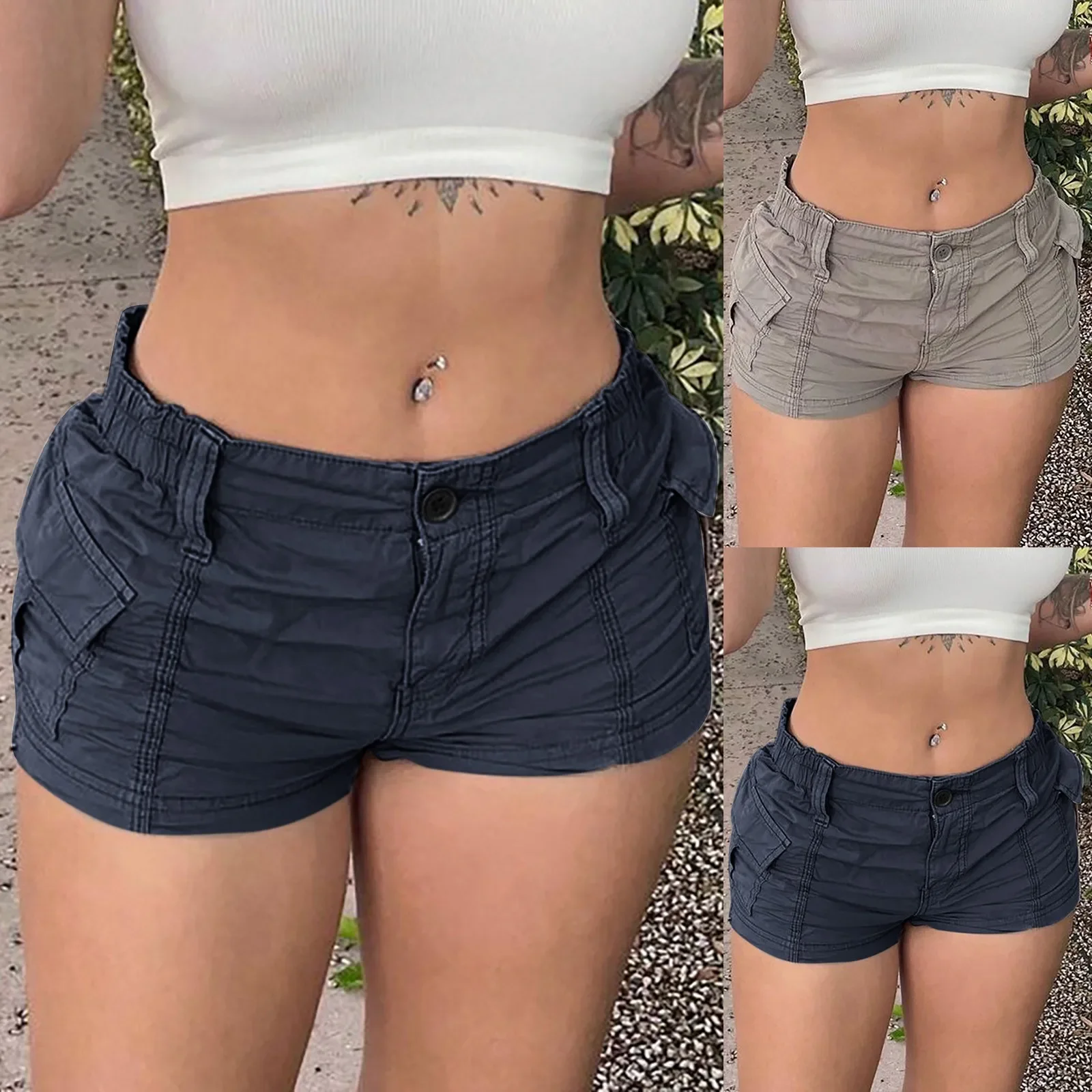 

Vintage Women'S Solid Coloured Workwear Black Denim Shorts Breathable Pantalones Cortos Y2k Vintage Streetwear Ropa De Mujer