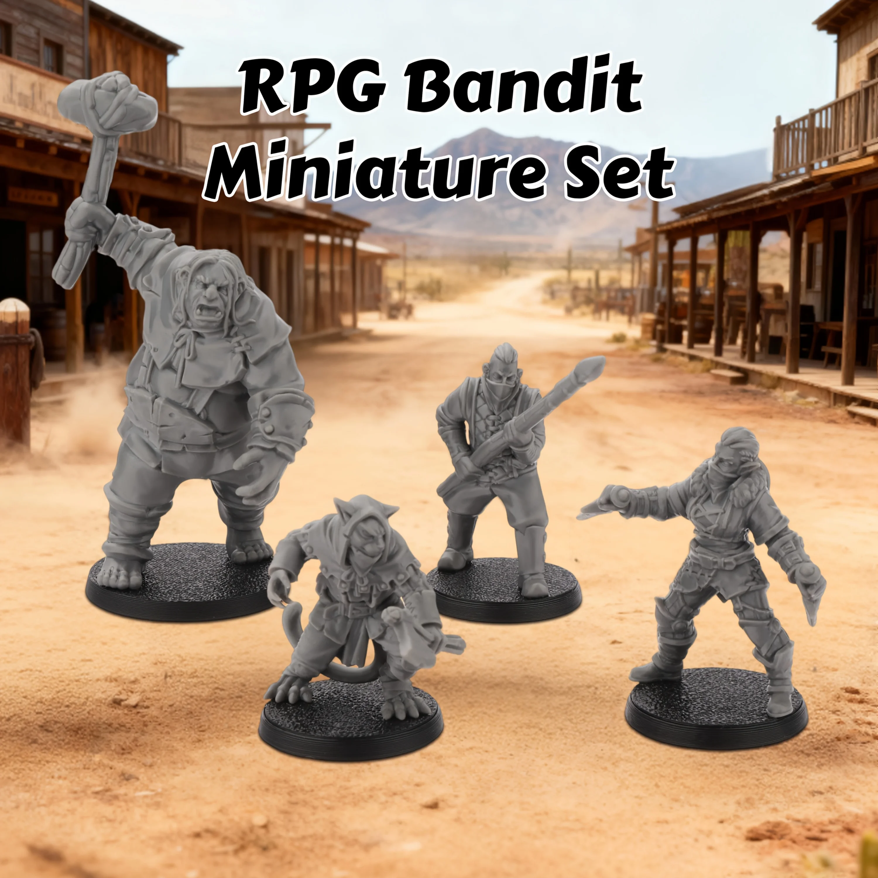 

Набор из 4 миниатюрных фигурок бандитов для ролевых игр - Фэнтезийные фигурки бунтарей для настольных ролевых приключений, отличные аксессуары для кампаний TTRPG