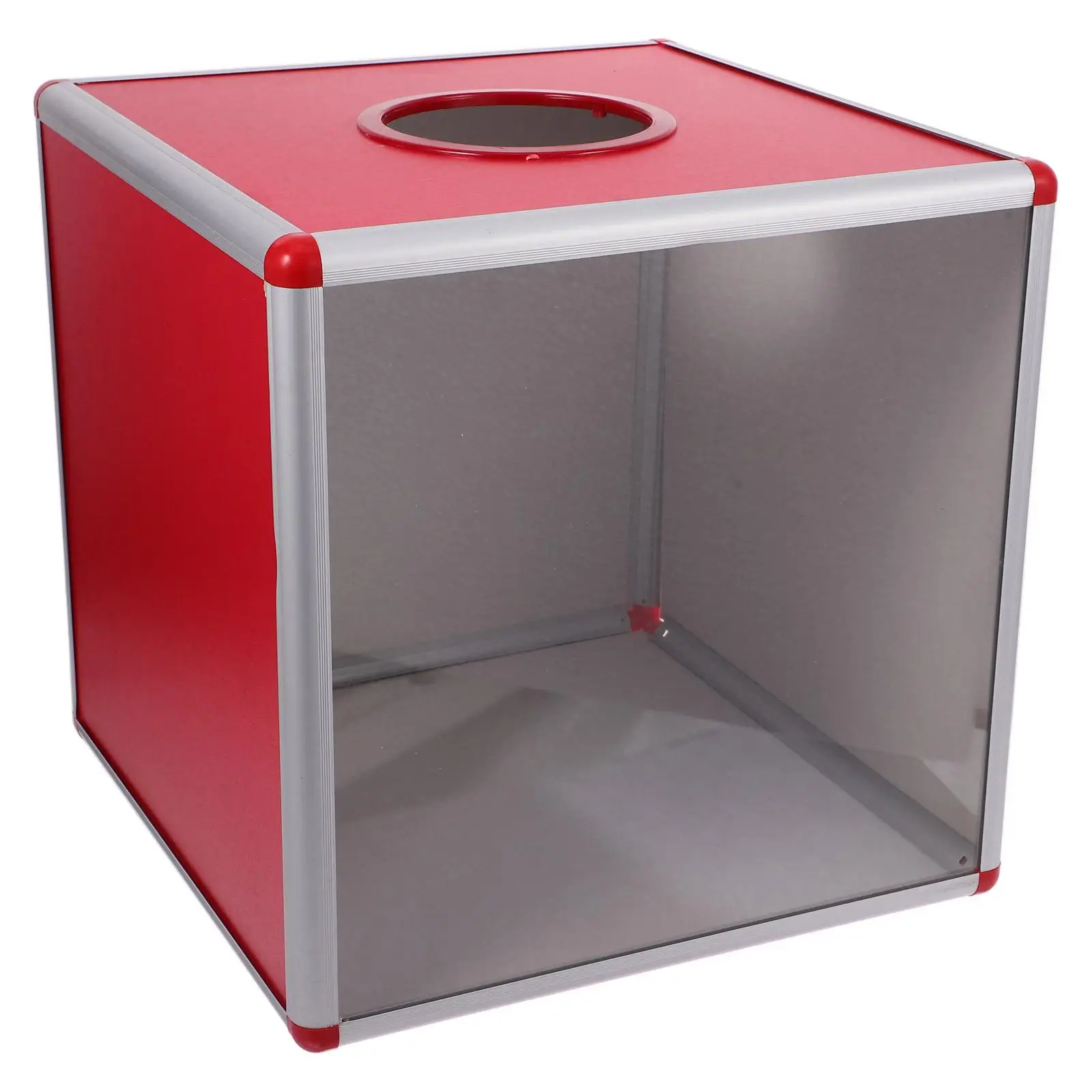 

1pcs Transparent Red Raffle Box Lottery Container for Party Games Voting Donation Events Drawing