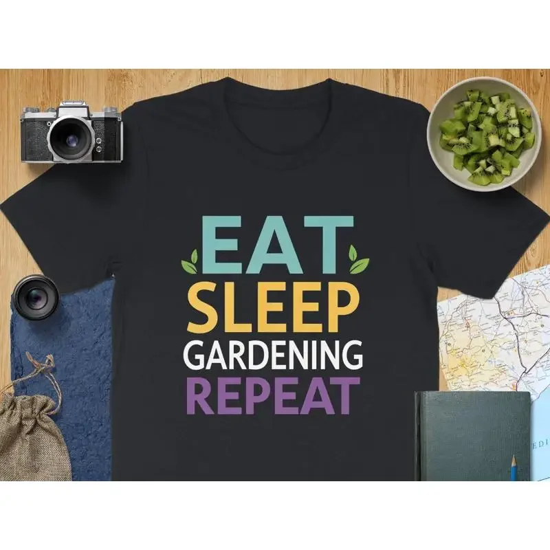 Eat Sleep Repeat Gardening T Shirt Funny Gardener Lover Horticulture Enthusiast Plant