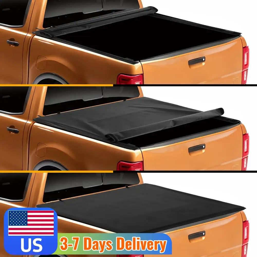 

For Ford Ranger 5 Ft Pull-Lock-Go Tonneau Cover Wear Resist Pickup Truck Bed Cover IP56 Waterproof for Truck Modified Rear Trunk