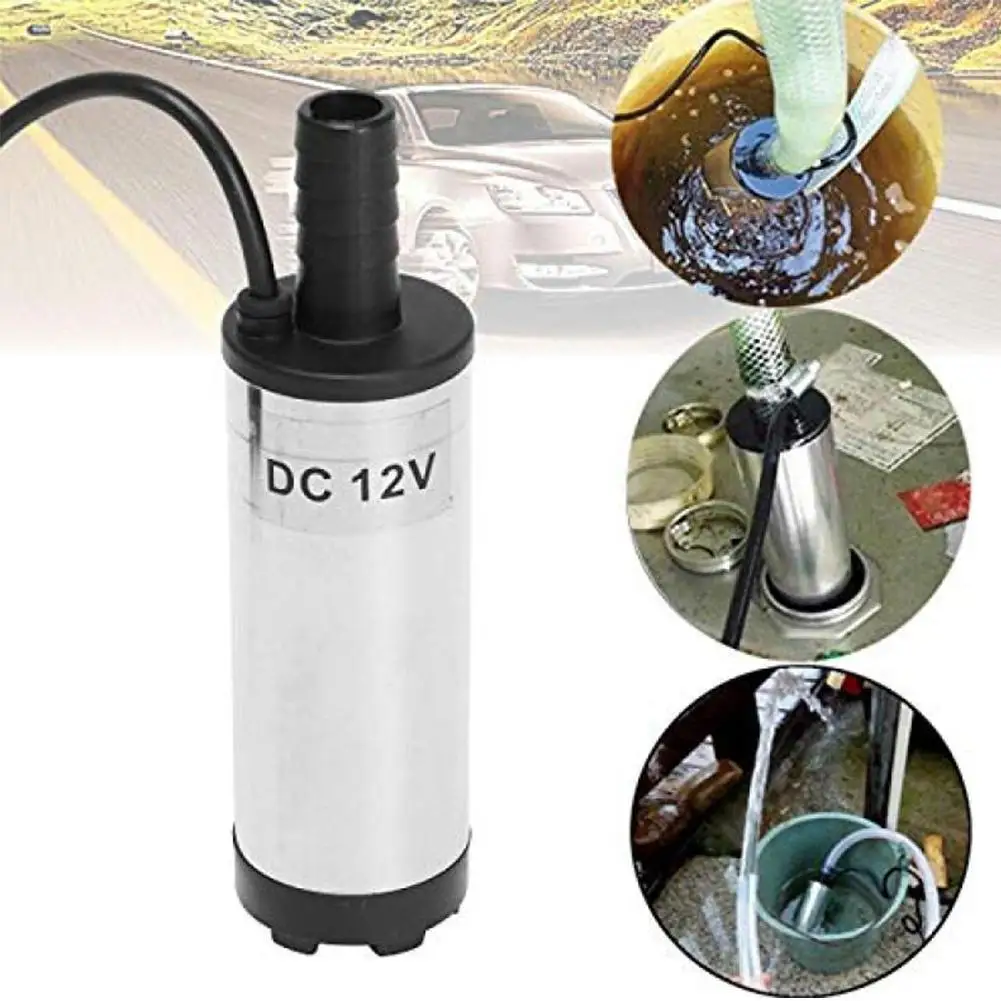 12V DC Electric Submersible Pump for Pumping Oil Water Steel Shell 12L/min Fuel Transfer Pump 12 V Volt