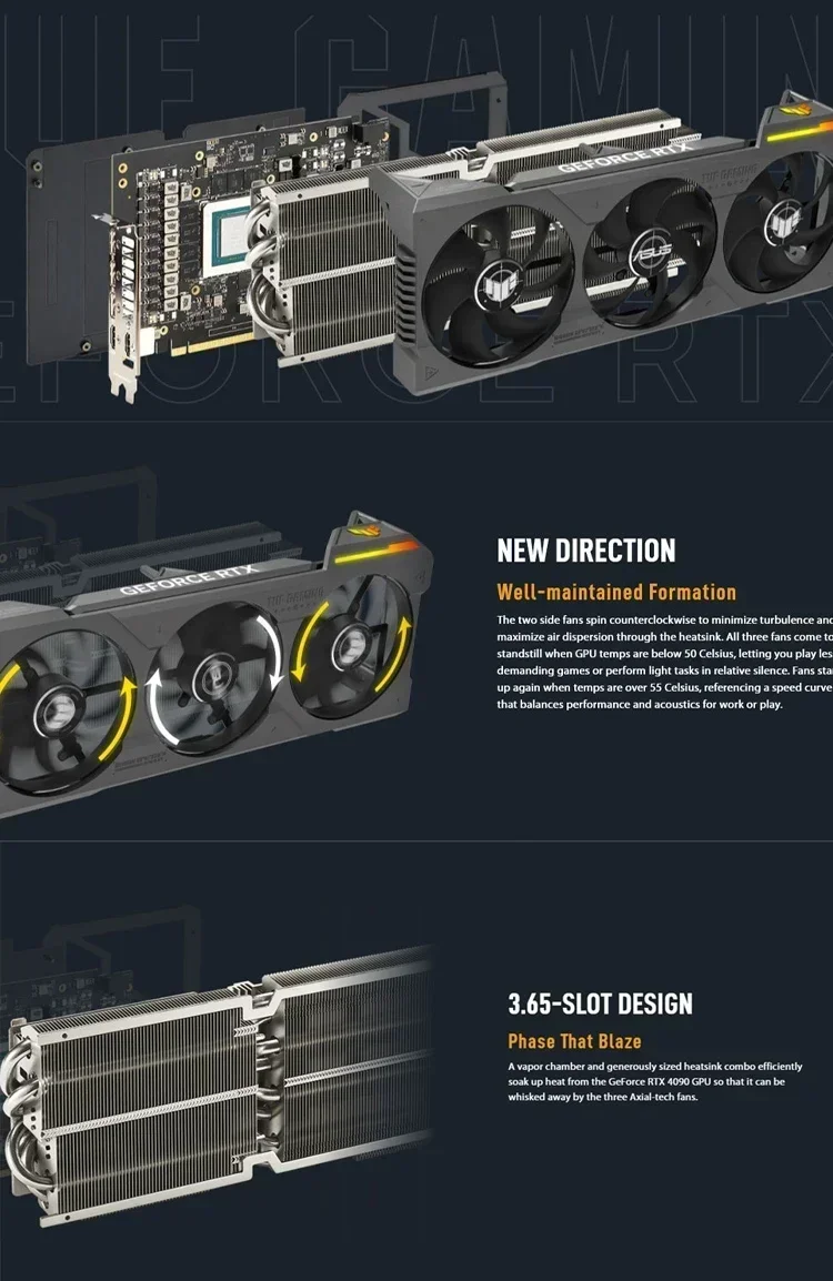 بطاقة رسومات 4090 ROG STRIX RTX4090 O24G GAMING GDDR6X 21000MHz 24GB 384bit تدعم اللوحة الأم INTEL AMD بطاقة فيديو HDCP