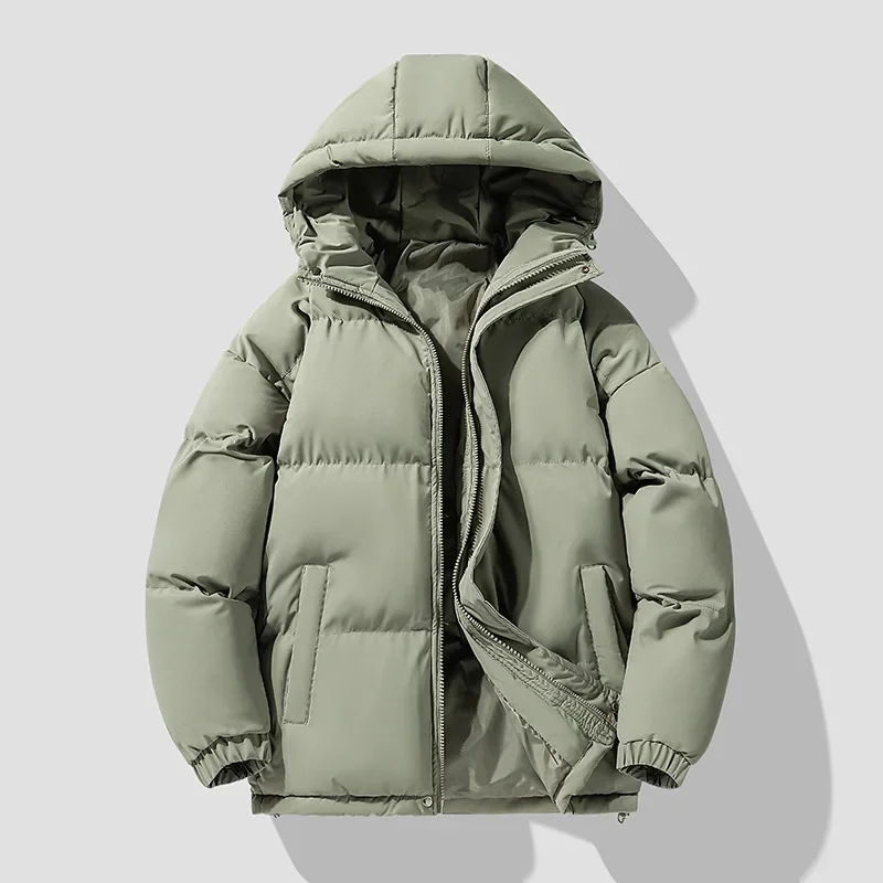 Parka à capuche rembourrée en coton pour hommes, veste de couple, vêtements d'extérieur décontractés, monochromatique, chaud, nouveau, automne, hiver