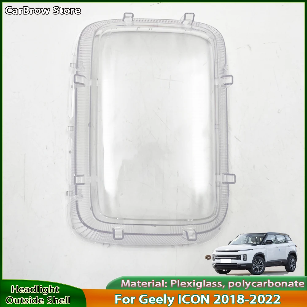 

For Geely ICON 2018 2019 2020 2021 2022 Headlamp Cover Transparent Headlight Shell Lens Plexiglass Replace Original Lampshade