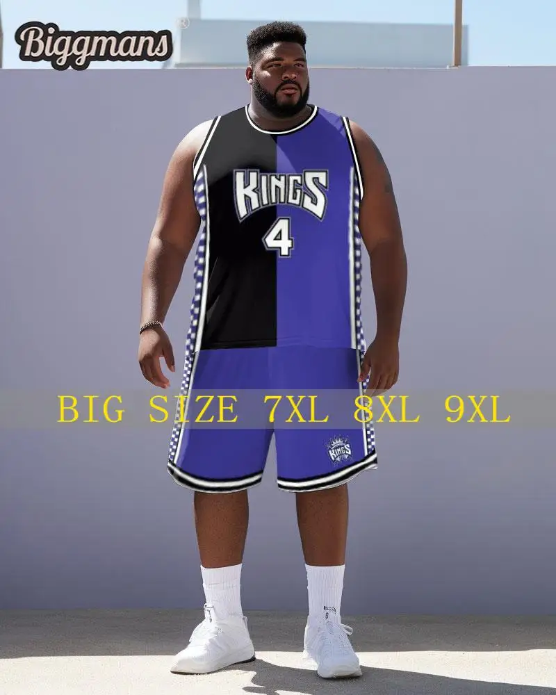 

Biggmans L-9Xl Sports Fashion Vest Plus Size Set for Summer Oversize Basketball Suit Block Basketball Shorts 7XL 8XL 9XL