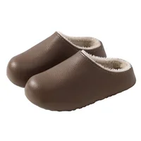 Chaussons unisexes en EVA une pièce, doublés polaire chauds, imperméables et coupe-vent, antidérapants, confortables pour l'intérieur, pour femmes et hommes, collection 2026 5