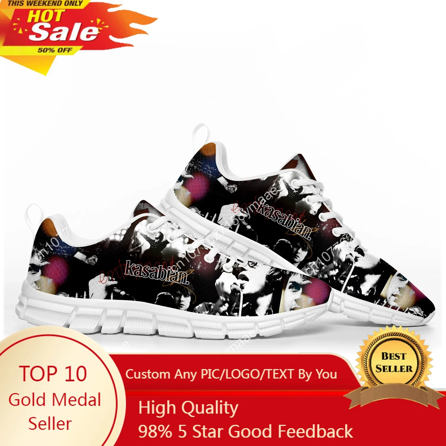 

Kasabian Rock Band Sports Shoes Mens Womens Teenager Kids Children Sneakers High Quality Sneaker Customize Couple Shoe White