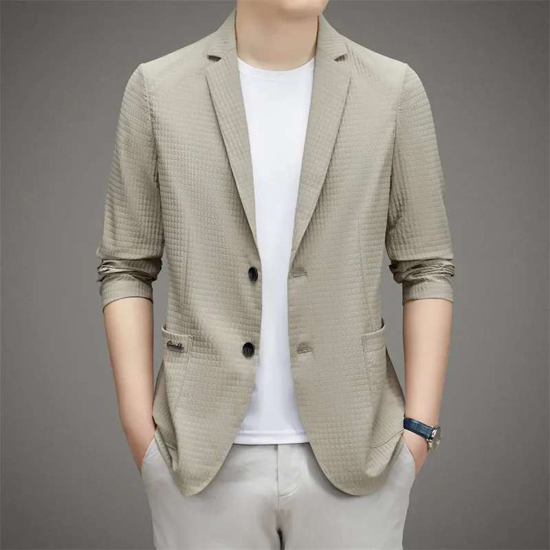 2024 Spring and Autumn Season New Men\'s Business and Casual Korean Edition Suit Flip Collar Coat High end Suit Top