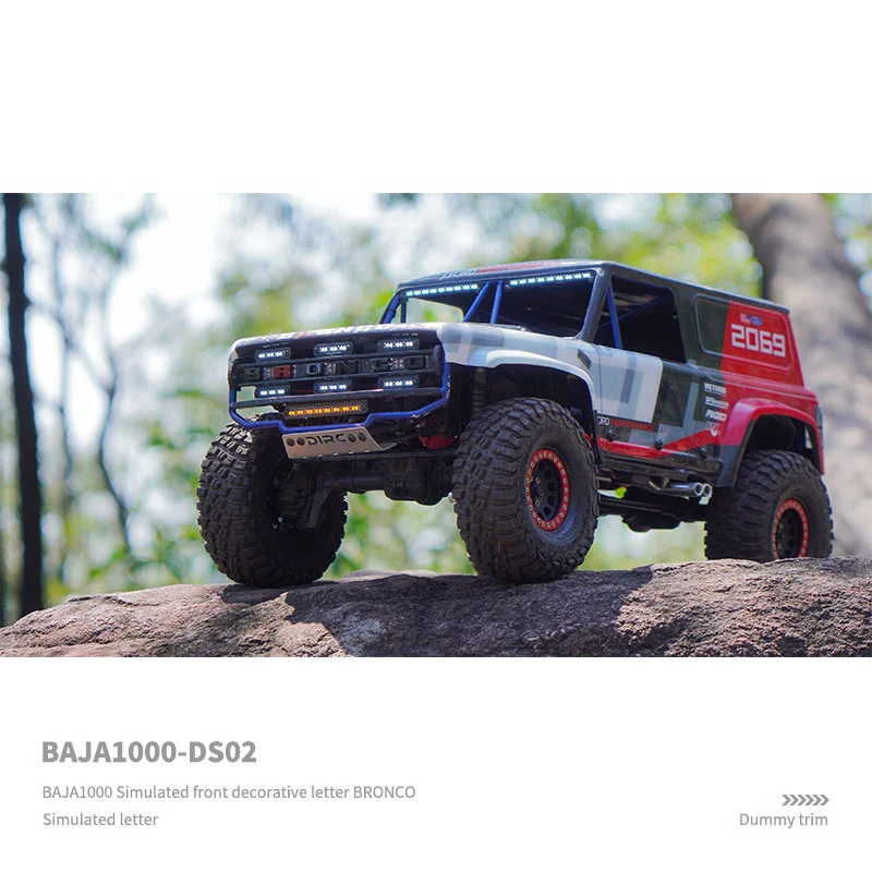 Symulowane litery przedniej Baja BRONCO BAJA1000 Rama rurki ze stopu tytanu DIY Garnish dla 1/10 RC Crawler Car Traxxas Parts