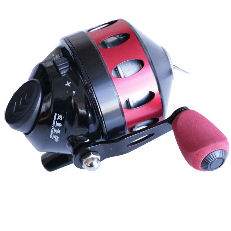 Metal Closed Fishing Reel Outdoor Slingshot Shoot Fish Metal Spool with 4.3：1 6# PE Line 55M Spincast Reel