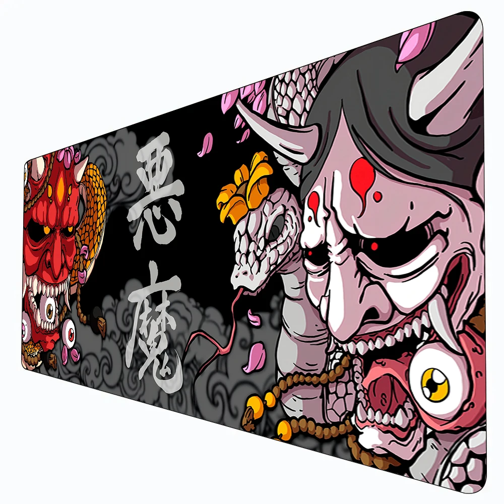 

Demon Warrior theme anime Mouse Pad Desk Mat with Stitched Edges non-Slip rubber base pc accessories Gaming mat Extended pad