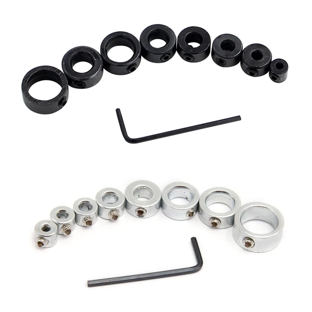 

screw clamp drill bit adjustment tool set 8pc silver drill bit limit ring mini wrench positioning ring round woodworking