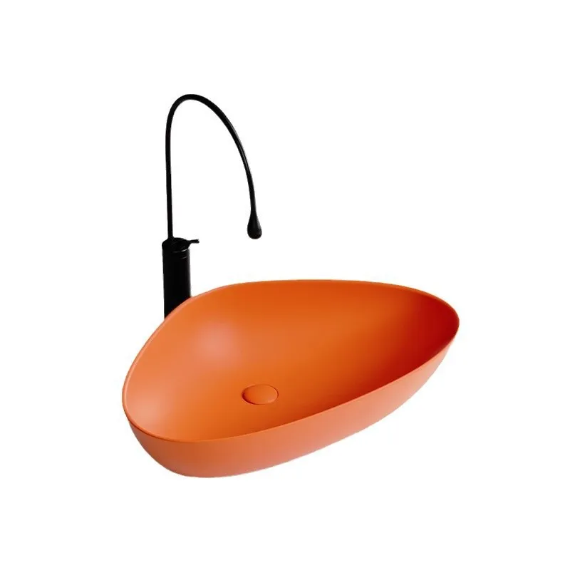 

Egg-shaped special-shaped color art stage basin Ceramic integrated wash Single Balcony bathroom Wash