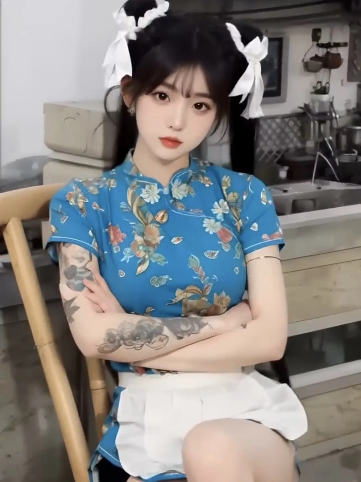 Novo chinês Sle Dr loween Cisas Cosplay orm Maid Saia Lolita Conjunto ort gola redonda baixa...