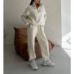Sporty Pants Sets Solid Casual Long Sleeve Hoodies Elastic Waist Harem Pants Two Piece Sets Women Outfits New in Matching Sets