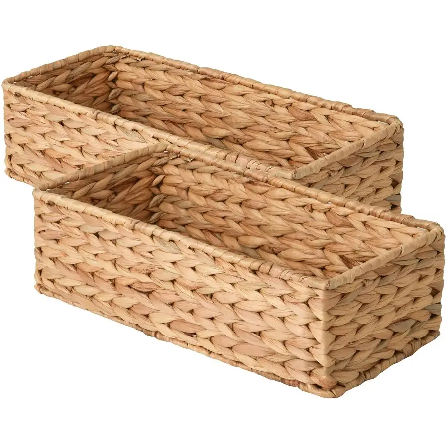 

Toilet Tank Basket for Bathroom, Water Hyacinth Storage Baskets for Toilet Tank Top, 2Pack