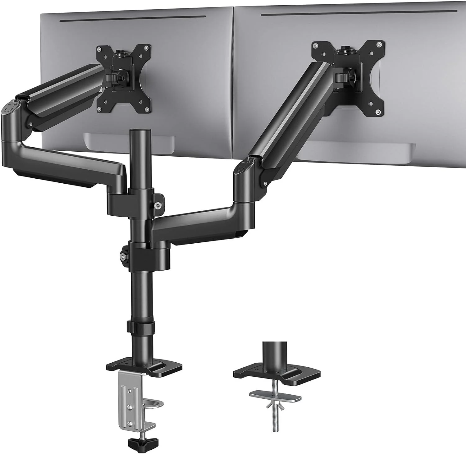 

13''-32'' Metal Dual Mon-itor Arm Rise Stand for Desktop Standing Desk