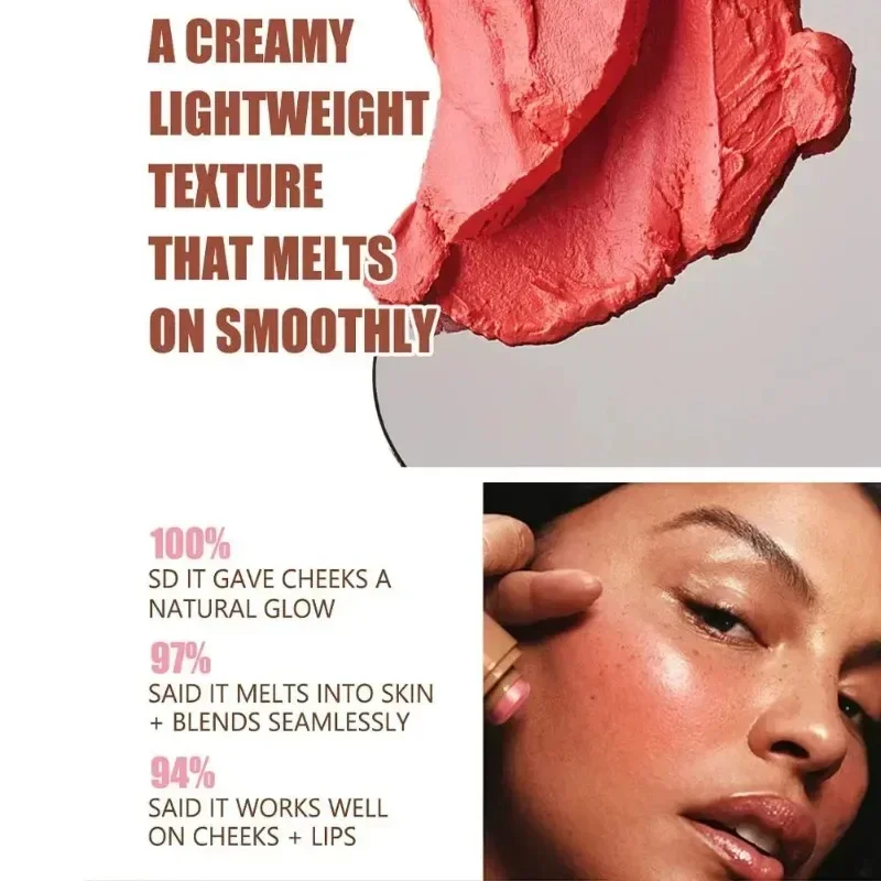 6 Colors Makeup Blush Stick Solid Waterproof Face Rouge Blusher Highlight Lasting Lip And Cheek Hydrating Stick Multi-Use Makeup
