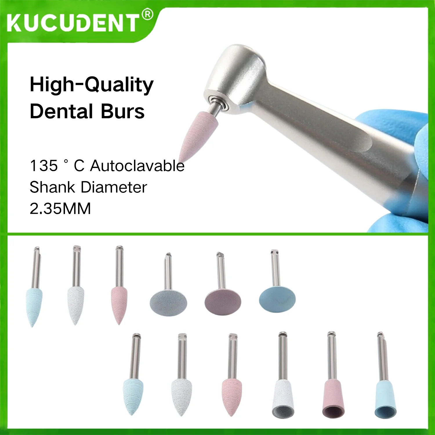 

12Pcs/Set Dental Silicone Polishing Rubber Grinding Heads Teeth Polisher Burs Kit 2.35mm RA Finisher for Low Speed Handpiece