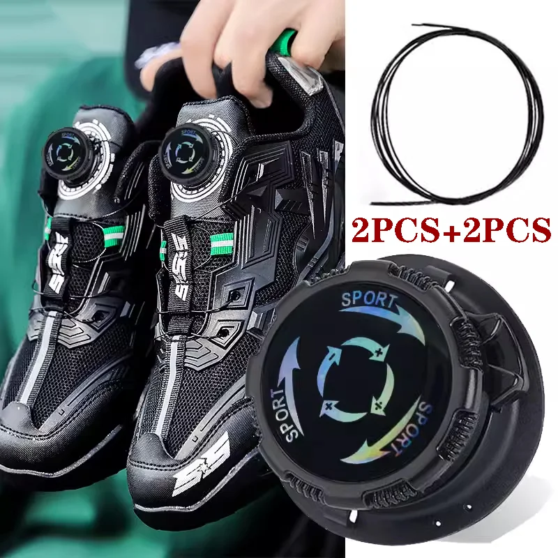 1pair Rotating Metal Wire Swivel Automatic Buckle Rope Sneaker ShoeLaces For Kids Adult No Tie Shoe Laces Quick Lock Shoestrings