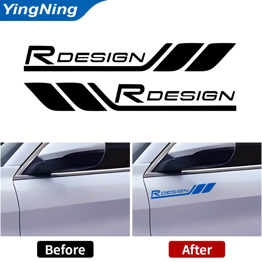 2Pcs Car Body Sticker Car Reflective Decorative Bumper Leaf Plate Door Vinyl Decal Sticker For Volvo RDESIGN Auto Accessories