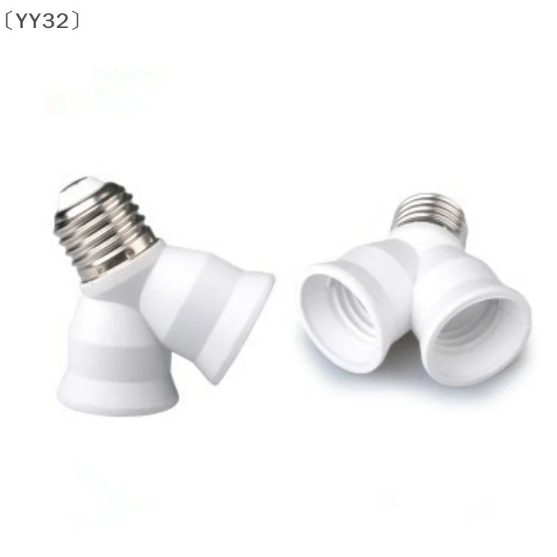 

〔YY32〕Dual E27 Lamp Holder Converter For Bulb Lighting LED Base Screw Light Lamp Bulb Socket E27 To 2-E27 Splitter Adapter