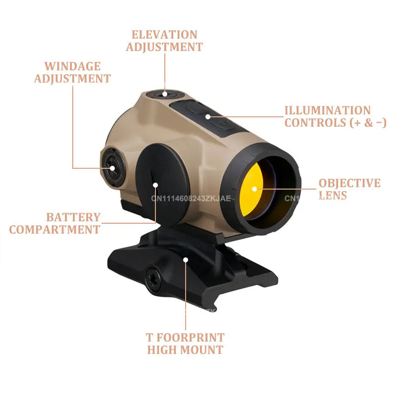 R5 GEN II+J3/J5 Rifle Scope Magnifier Combo Kit 3X 5X Hunting Optic Red Dot Sight W/20mm Picatinny Rail Mount Flip to Side Mount