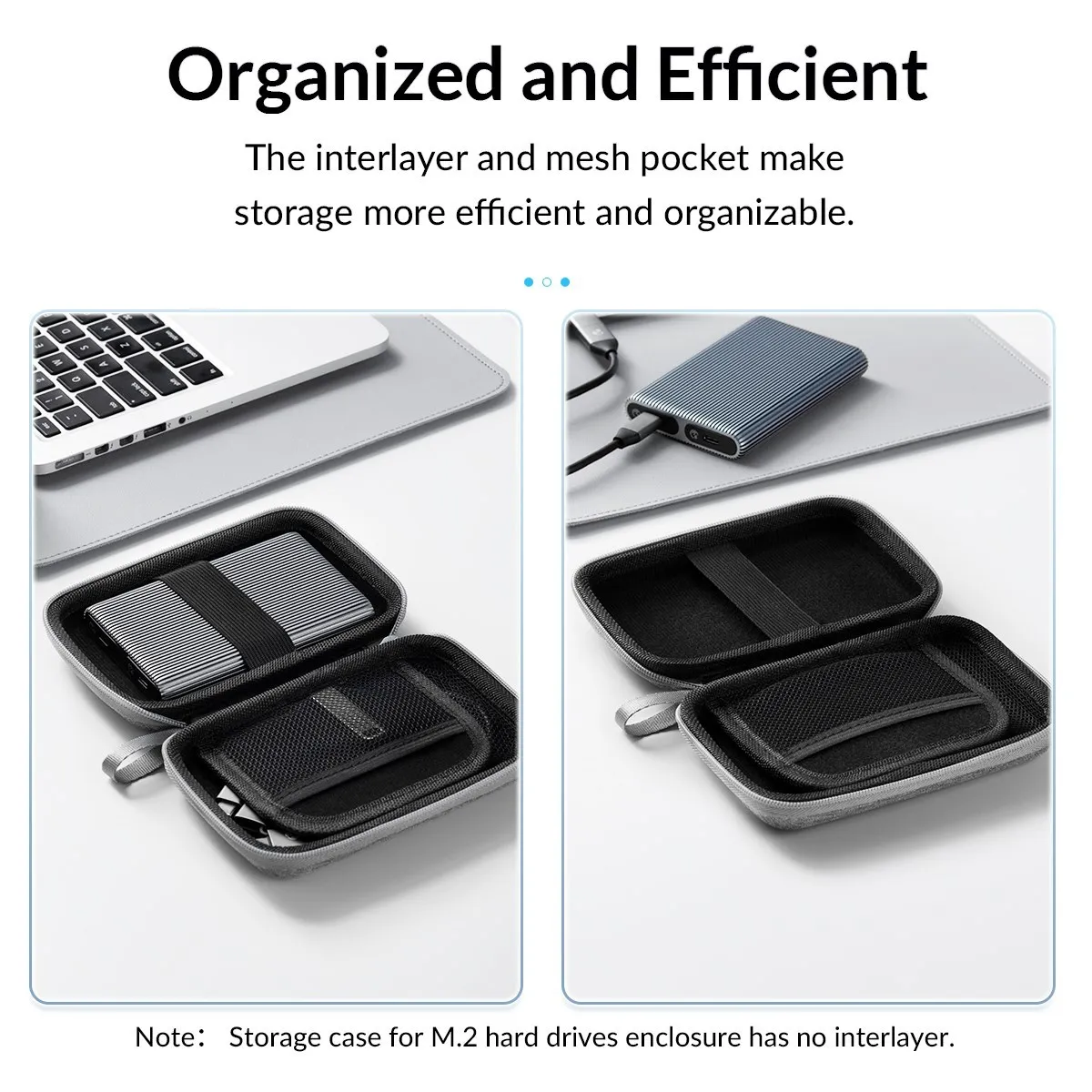 ORICO 2.5'' 3.5'' HDD Case Storage Bag for External Hard Drive Case/ M.2 Hard Disk Case /Earphone/U Disk Large Capacity Storage
