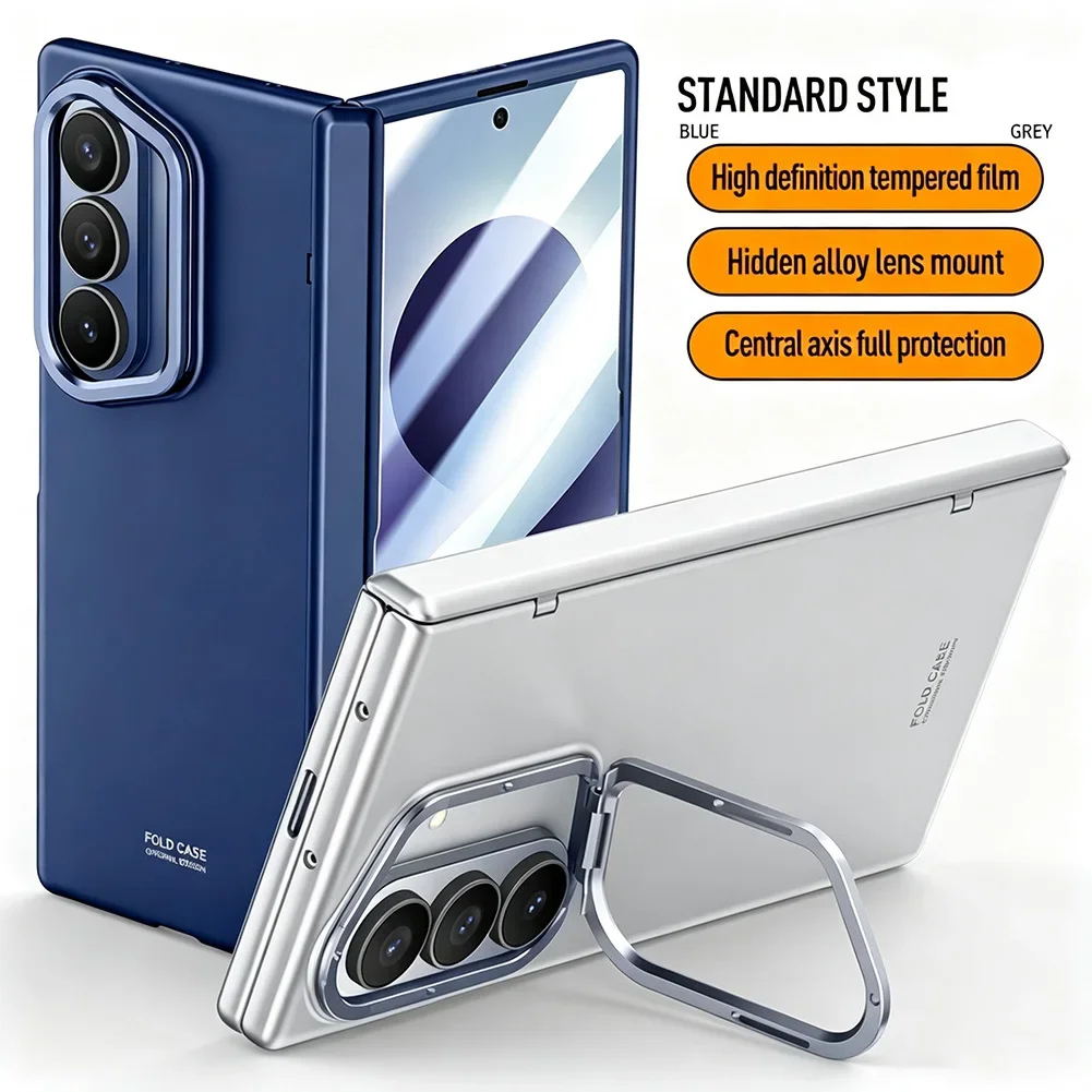 With Front Glass Film Full Protective Case For Samsung Galaxy Z Fold 8 Ultra Fold8 Fold 7 Spring Hinge Camera Holder Cover