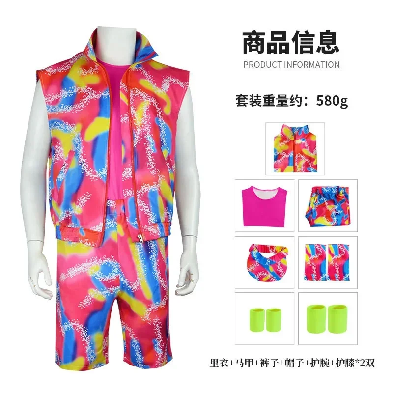 Halloween Kids Movie B-Barbi- Cosplay Barbe Ryan Gosling Sports Wear Skatewear Ken Costume Woman Couple Daily Beach Wear Uniform