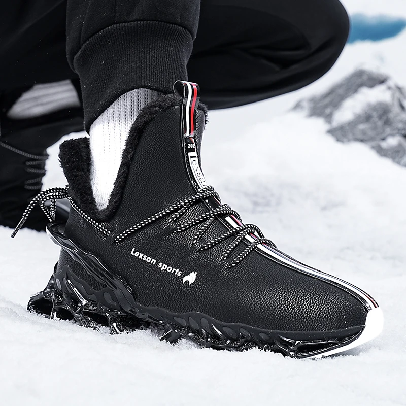 2025 جديد شتاء دافئ الصوف أحذية قطنية مقاوم للماء أحذية رياضية غير رسمية الرجال الشباب امتصاص الصدمات شفرة احذية الجري #2