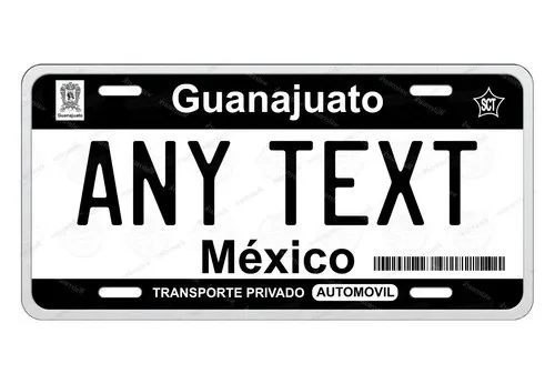 Guanajuato Mexico Black Custom Metal License Plate Auto ATV Car MOPED bicycle Aluminum