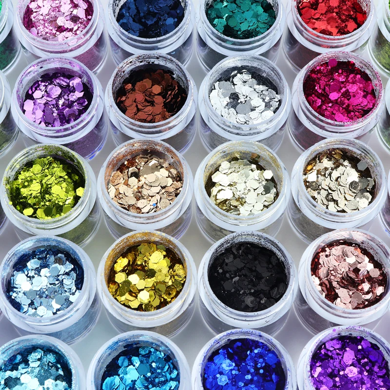 10ml Mixed Hexagons Glitter Flakes For Epoxy Resin Pigments Loose Sequins DIY Silicone Mold Filling Material Resin Craft Fillers