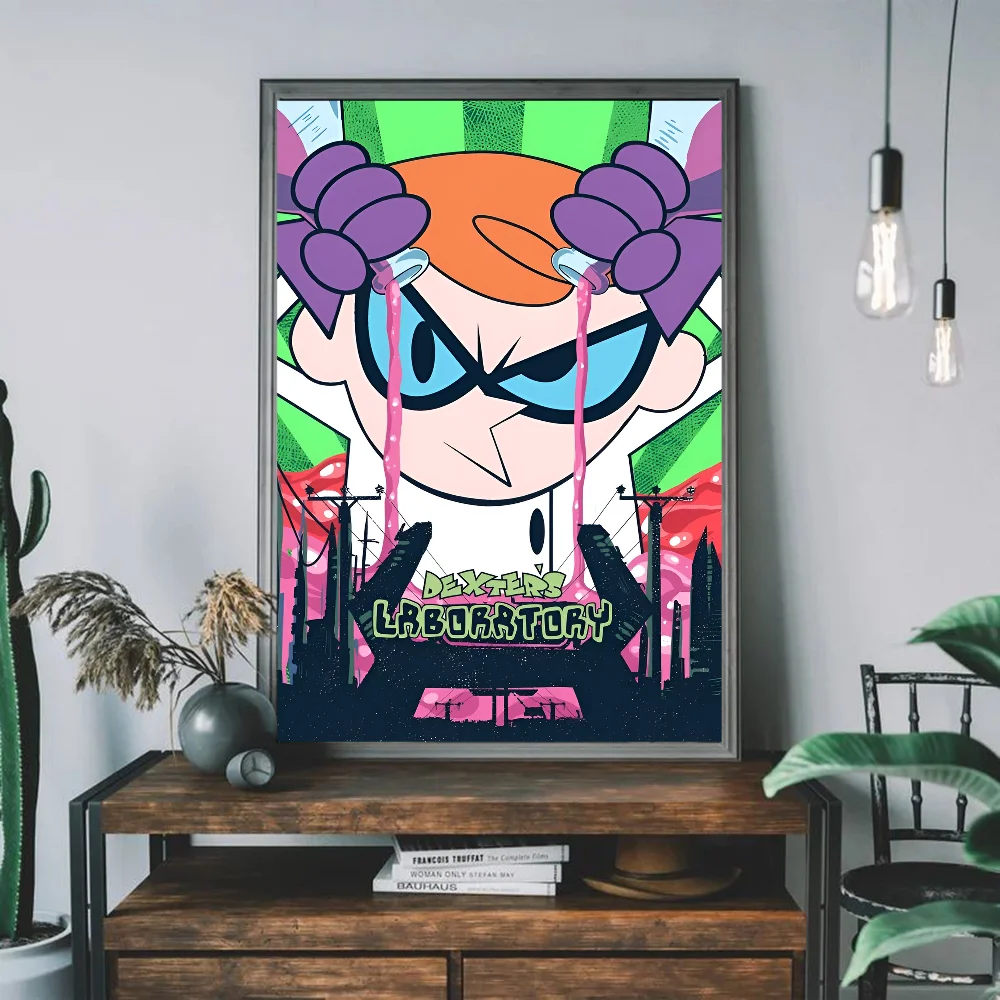 Cartoon D-Dexters L-Laboratory Movie Sticky Posters Whitepaper Sticker DIY Room Bar Cafe Posters Wall Stickers