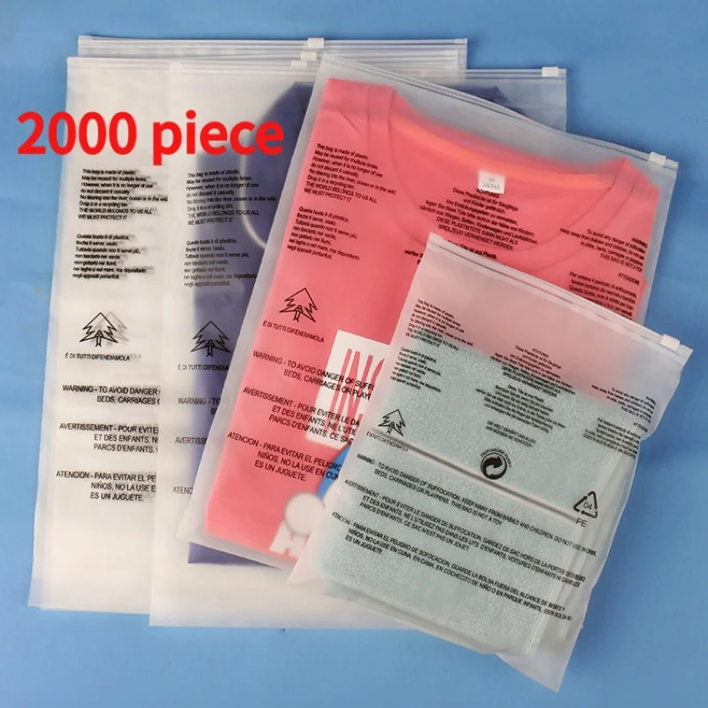 

20 00piece.Custom.PE Biodegradable Custom Printing transparent EVA zip lock Plastic matte Frosted ploy Zipper Bag Garment C