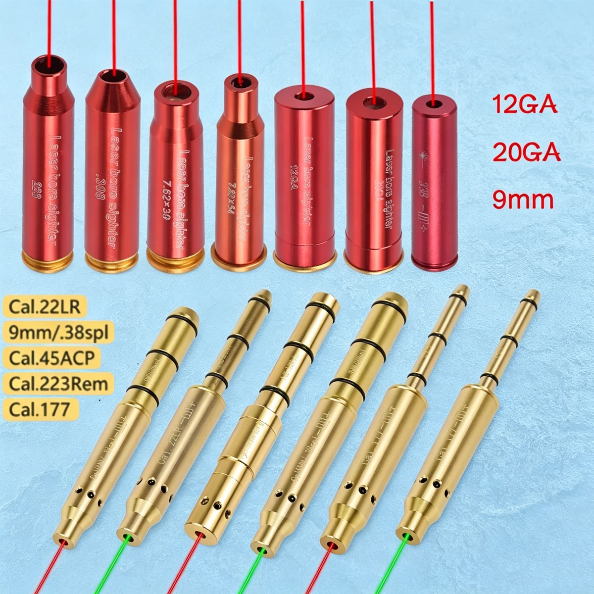 Mira Láser Táctica Roja para Rifles de Caza Calibres .177, .22LR, 12GA, .38spl, 20GA, .308, 9MM, .45ACP, Compatible con G17, G19, 1911