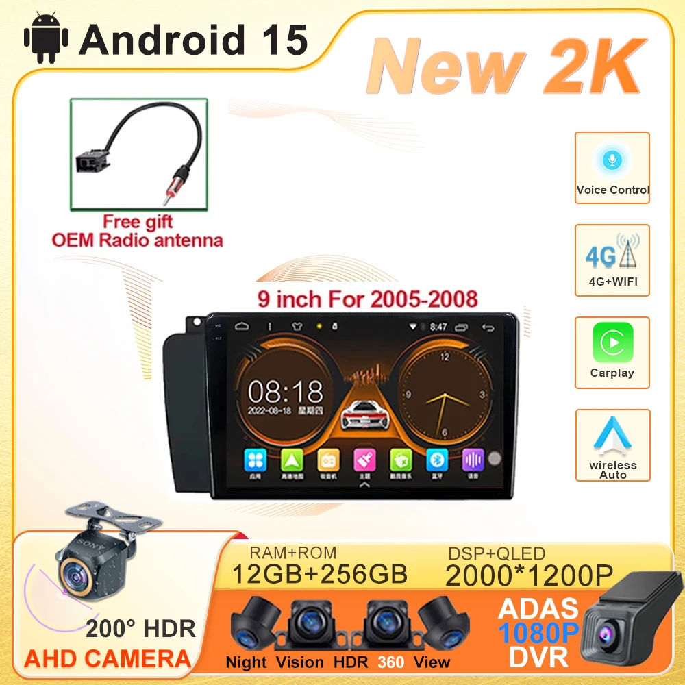 

Car Stereo Android 15 For Volvo XC70 V70 S60 2005 - 2008 Multimedia GPS Navigation Head Unit No 2din DVD Auto Radio Touch Screen