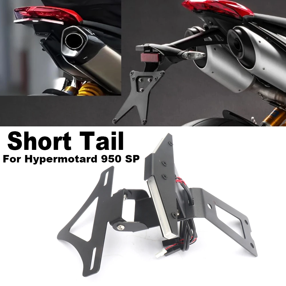 

For Hypermotard 950 2018-2023 Motorcycle Accessories Tail Tidy License plate holder Fender Eliminator Short Tail LED Turn Light
